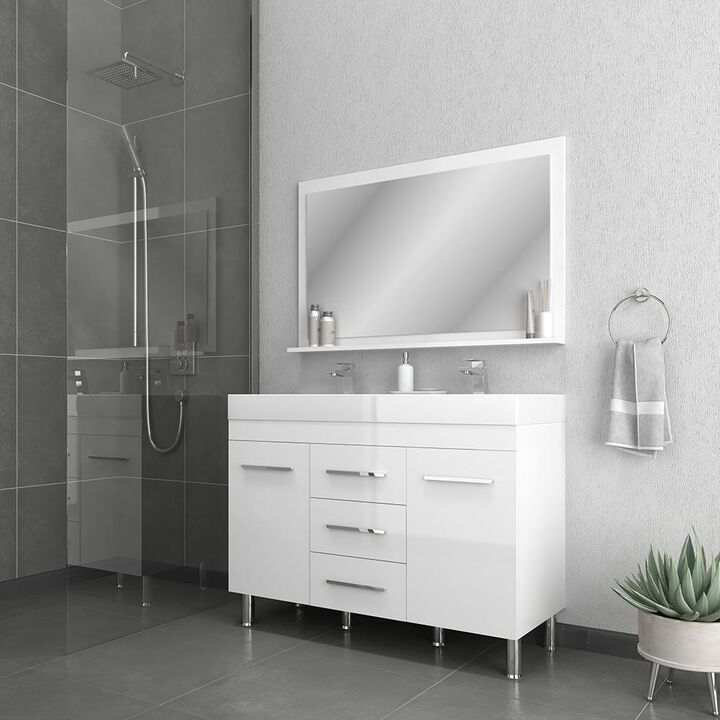 Alya Bath Ripley 48 Modern Double Bathroom Vanity in White