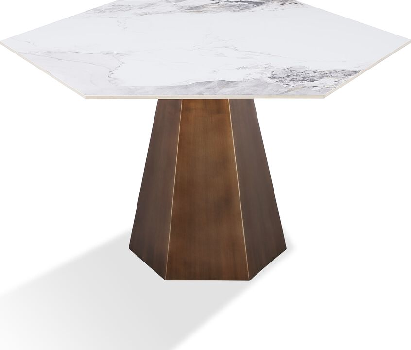 Balos Stone Top Hexagonal Dining Table