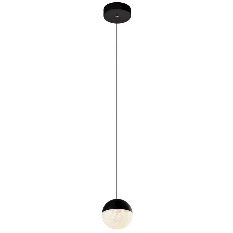 VONN Lighting Integrated LED Height Adjustable Pendant Light with Globe Shade in Black
