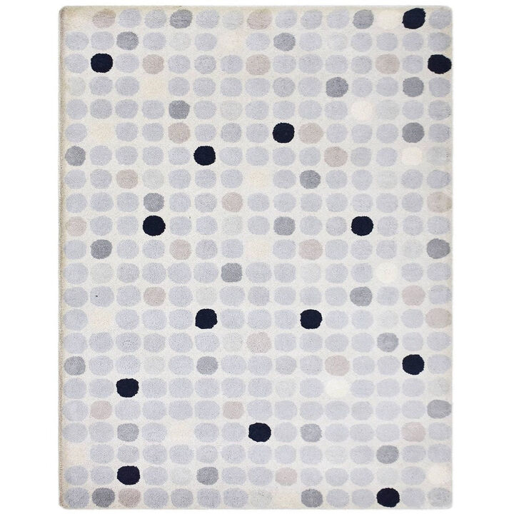 RUGSOTIC CARPETS HAND TUFTED WOOL ECO-FRIENDLY AREA RUGS  - 5'x7'6'', Rectangle Shape, Cream, Contemporary Modern Design, High Pile Handmade Anti Skid Area Rugs for Living Room, Bed Room (K03102)