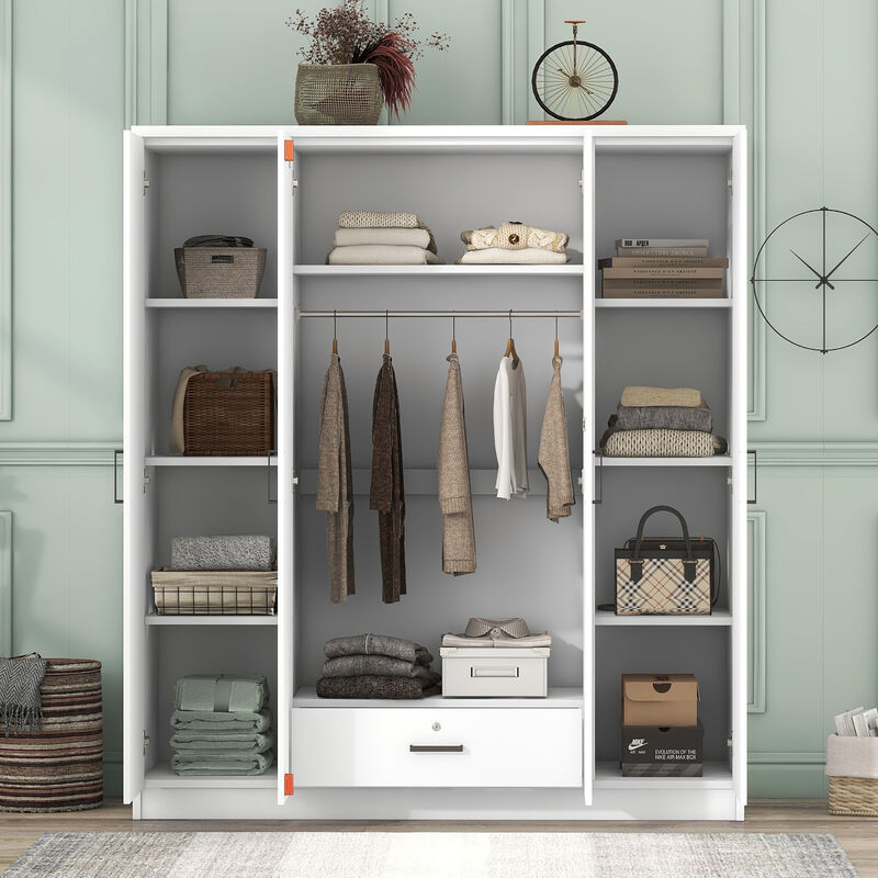 Merax 4-Door Wardrobe with 1 Drawer