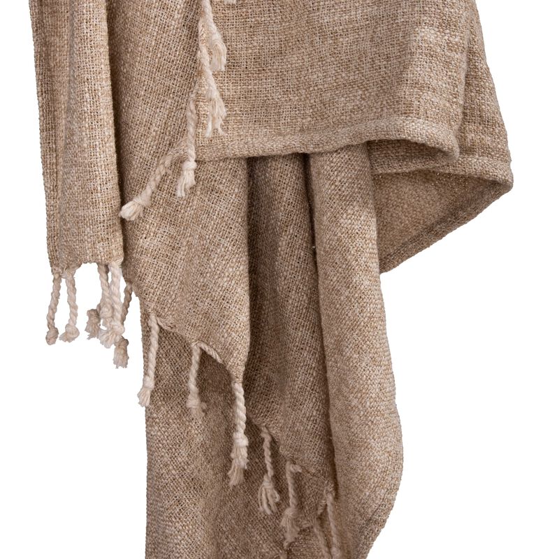 Natural 50" x 60" Throw Blanket
