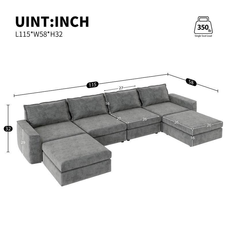 Merax Chenille Modular Sectional Sofa
