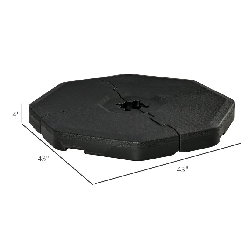 Black Umbrella Weight: 4-PC Hexagon Stand with 229 lb Capacity