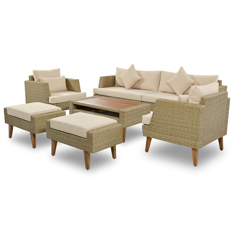 Merax All Weather PE Wicker Outdoor Rattan Sofa Set