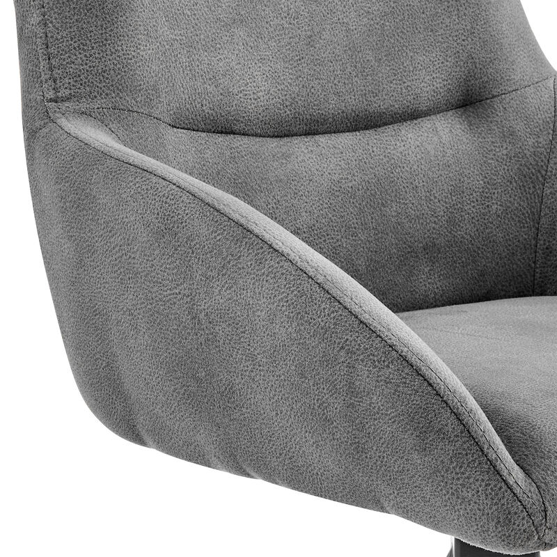 Odessa  Counter Height Bar Stool in Charcoal Fabric and Black Finish