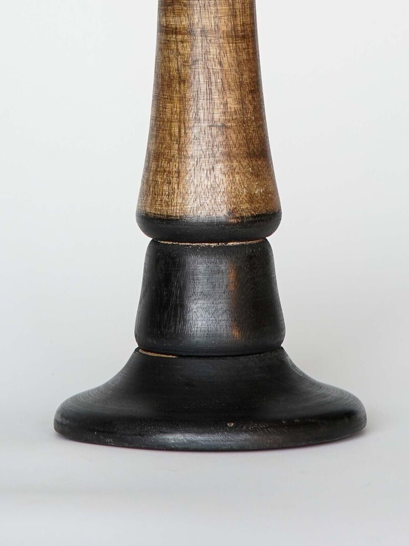 Traditional Dark Polish Eco-friendly Handmade Mango Wood Set Of Three 6",9" & 12" Pillar Candle Holder