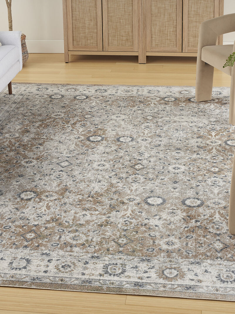 Astra Machine Washable ASW16 Silver/Taupe 7'10" x 10' Rug