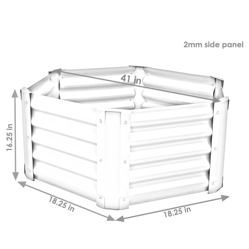 Sunnydaze Powder-Coated Steel Hexagon Raised Garden Bed - 41 in