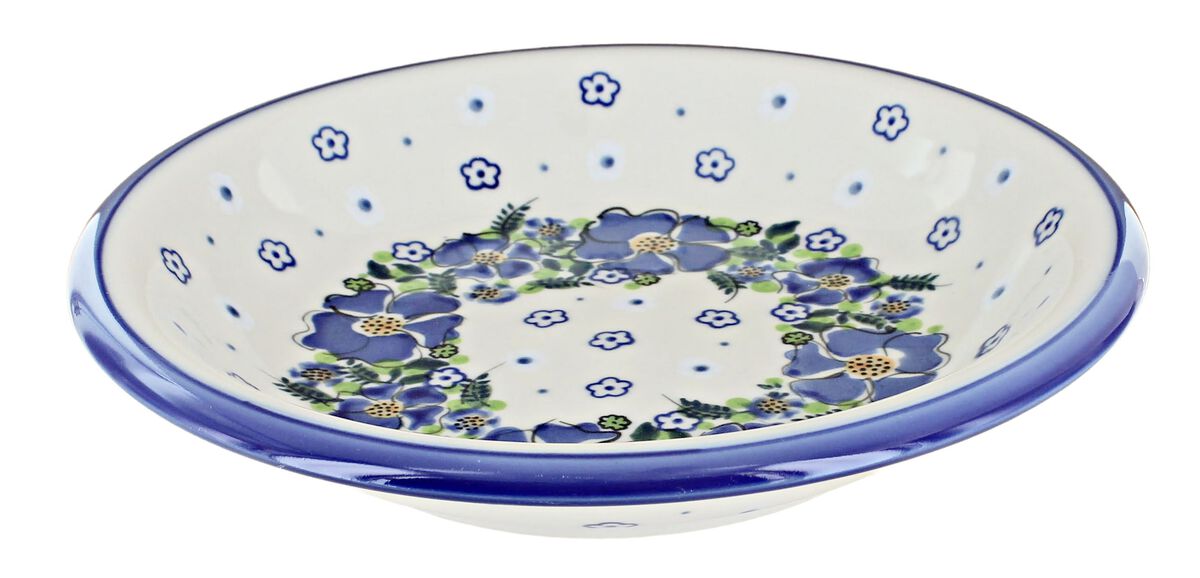 Blue Rose Polish Pottery Morning Medley Soup Plate