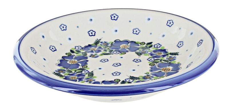 Blue Rose Polish Pottery Morning Medley Soup Plate