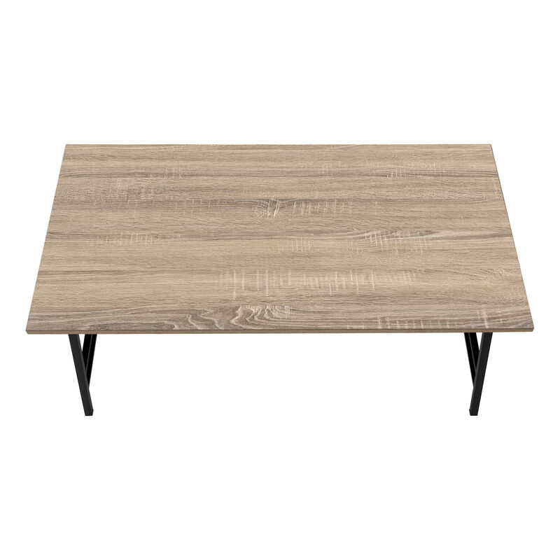 Monarch Specialties I 3792 Coffee Table, Accent, Cocktail, Rectangular, Living Room, 40"L, Metal, Laminate, Brown, Black, Contemporary, Modern