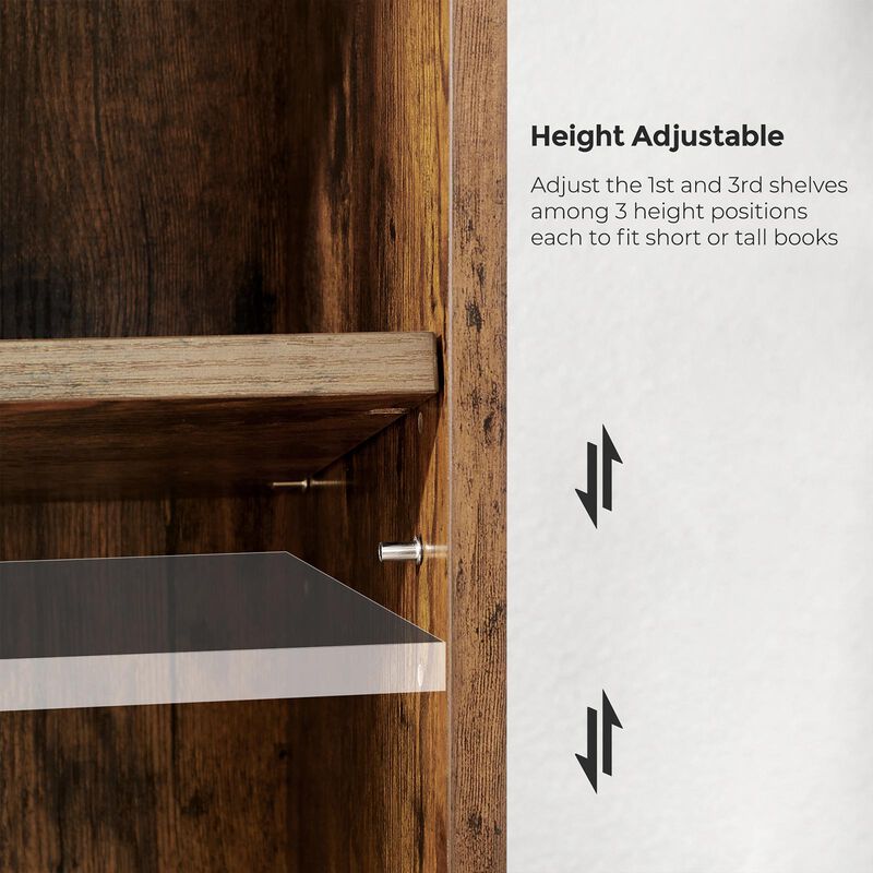 Open Bookcase with Adjustable Storage Shelves, Floor Standing Unit
