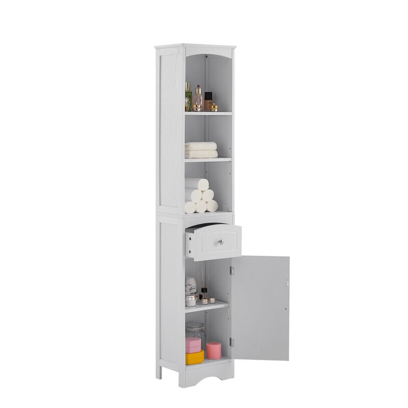 Freestanding Bathroom Storage Cabinet with Drawer and MDF Construction