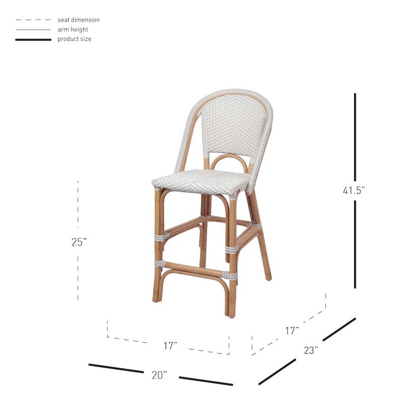 New Pacific Direct Avignon Paris Rattan Bistro Counter Stool, (Set of 2)