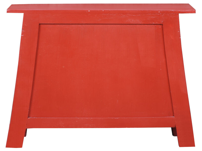 Shabby Chic Cottage 21 in. Red Rectangular Wood End Table
