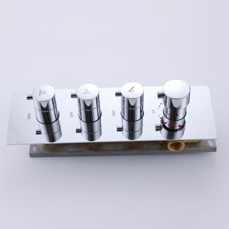 Luxury Thermostatic Mixer Shower System Combo Set Shower Head And Handshower