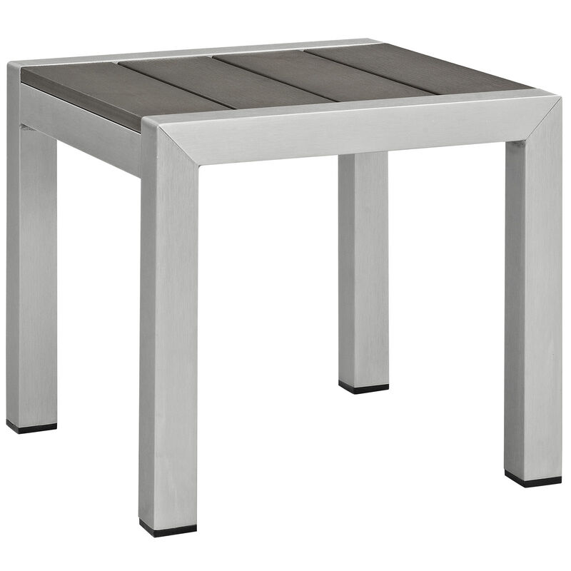 Shore 3 Piece Outdoor Patio Aluminum Set - Silver Beige