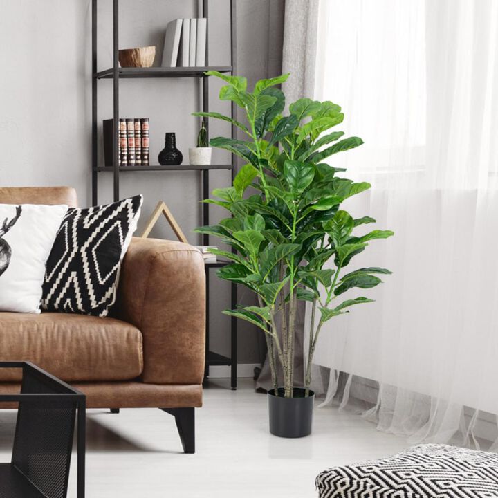 Hivvago 51 Inch 2-Pack Artificial Fiddle Leaf Fig Tree for Indoor and Outdoor