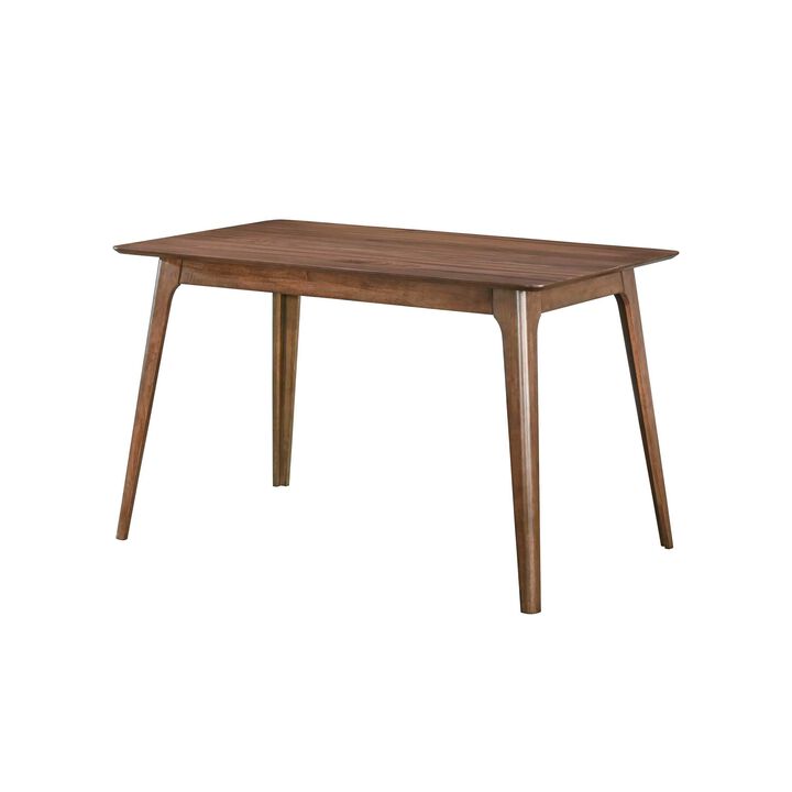 Scar Counter Height Table with Tapered Legs, Walnut Brown Wood 59 Inch - Benzara