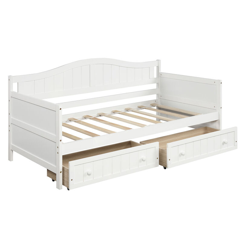 Merax Wooden Daybed with Trundle Bed