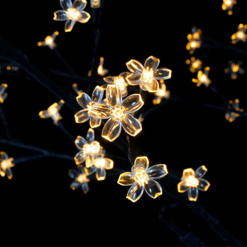 vidaXL Christmas Tree 200 LEDs Warm White Light Cherry Blossom 70.9"