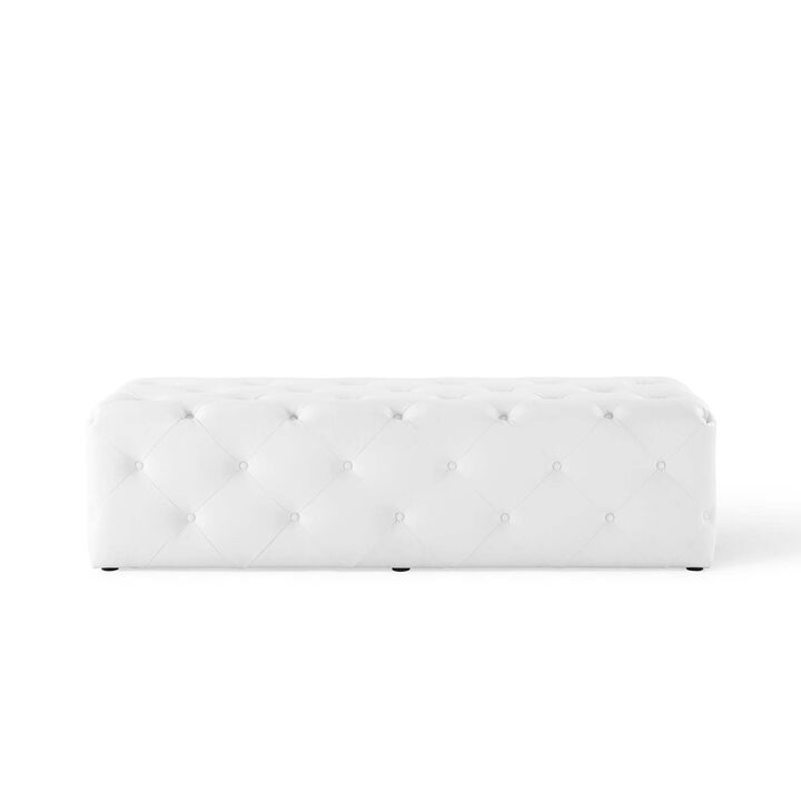 Anthem 60" Tufted Button Entryway Faux Leather Bench