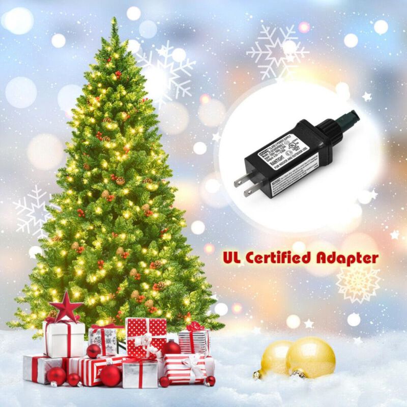 Hivvago 6.5 Feet Pre-lit Hinged Christmas Tree with LED Lights