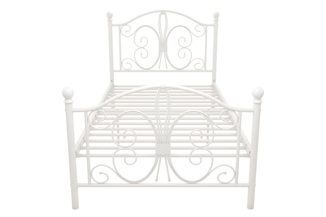 DHP Bombay Parisian-Style Metal Bed, White