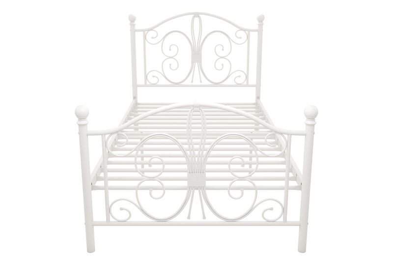 DHP Bombay Parisian-Style Metal Bed, White
