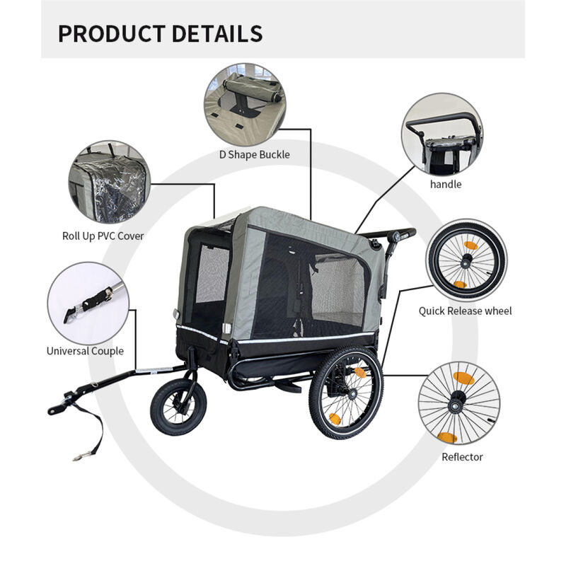 Streamdale Heavy-Duty Foldable Pet Stroller Trailer