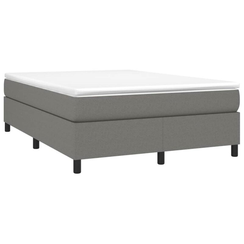 vidaXL Queen Size Box Spring Bed Frame, Dark Gray Fabric with Plywood and Engineered Wood, Perfect for a 59.8"x79.9" Mattress, Modern Bedroom Furniture