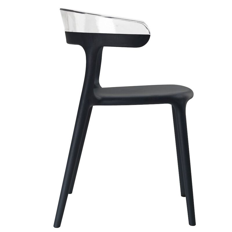 Omax Decor Mia Resin Patio Dining Chair in Black and Clear - (Set of 2)