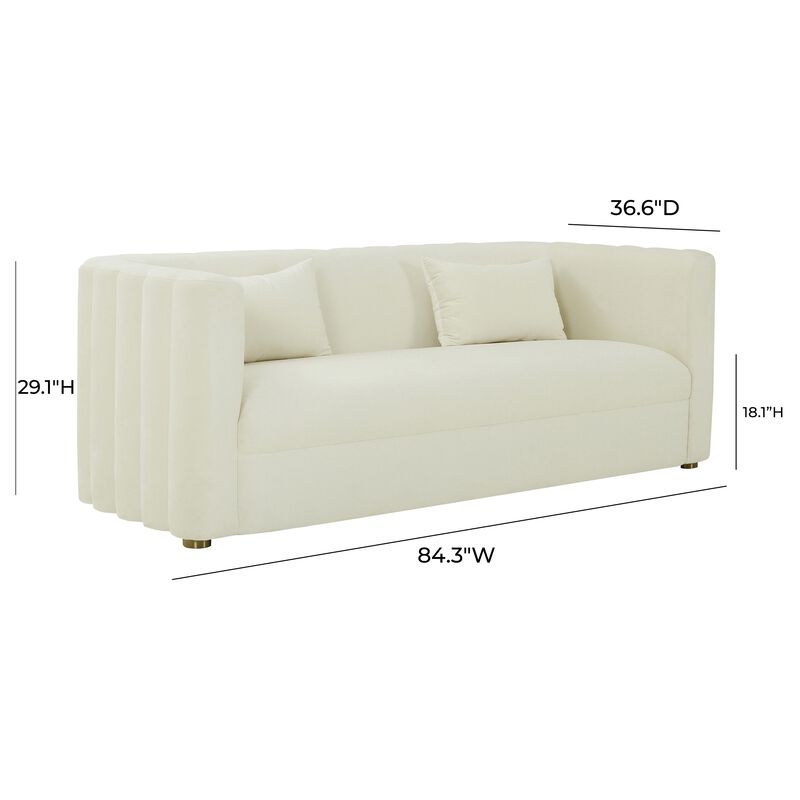 Callie Black Velvet Sofa