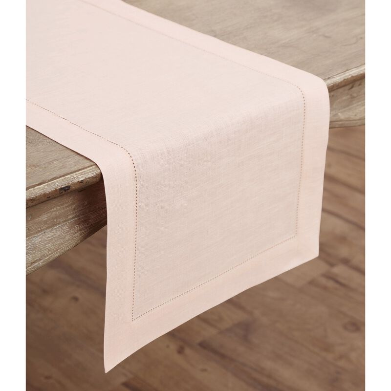 Solino Home 100% Pure Linen Table Runner | Classic Hemstitch for Thanksgiving, Christmas