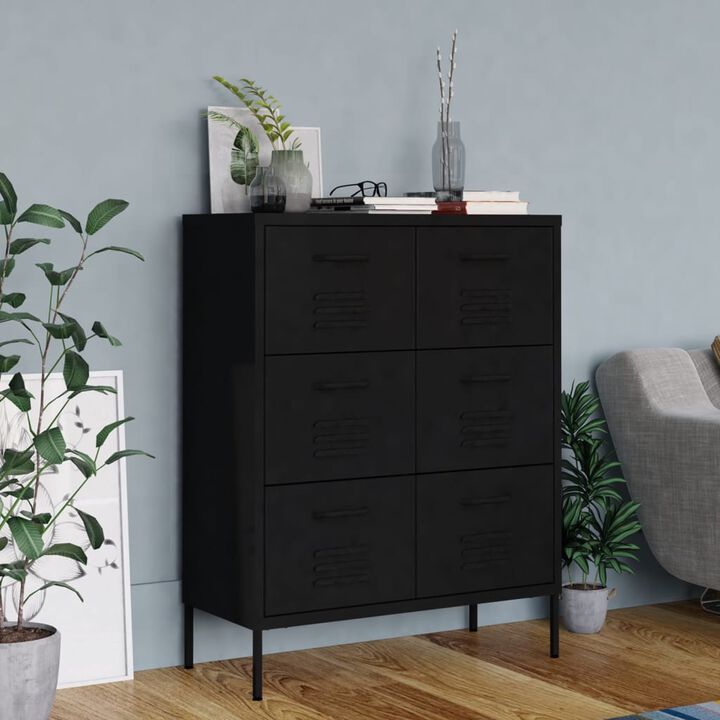 vidaXL Drawer Cabinet 31.5"x13.8"x40" Steel