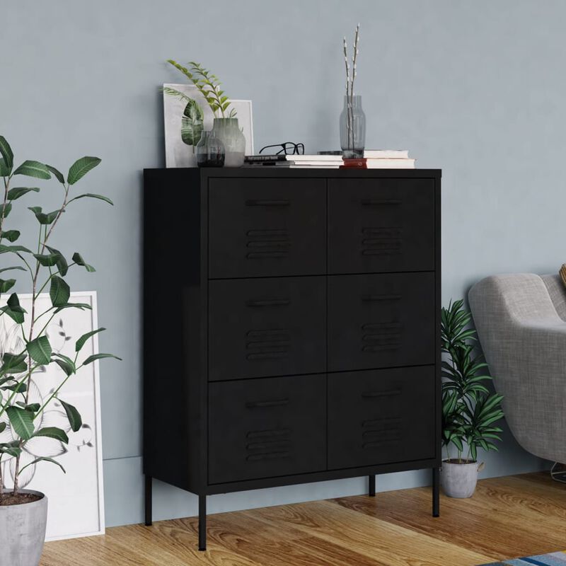 vidaXL Drawer Cabinet 31.5"x13.8"x40" Steel