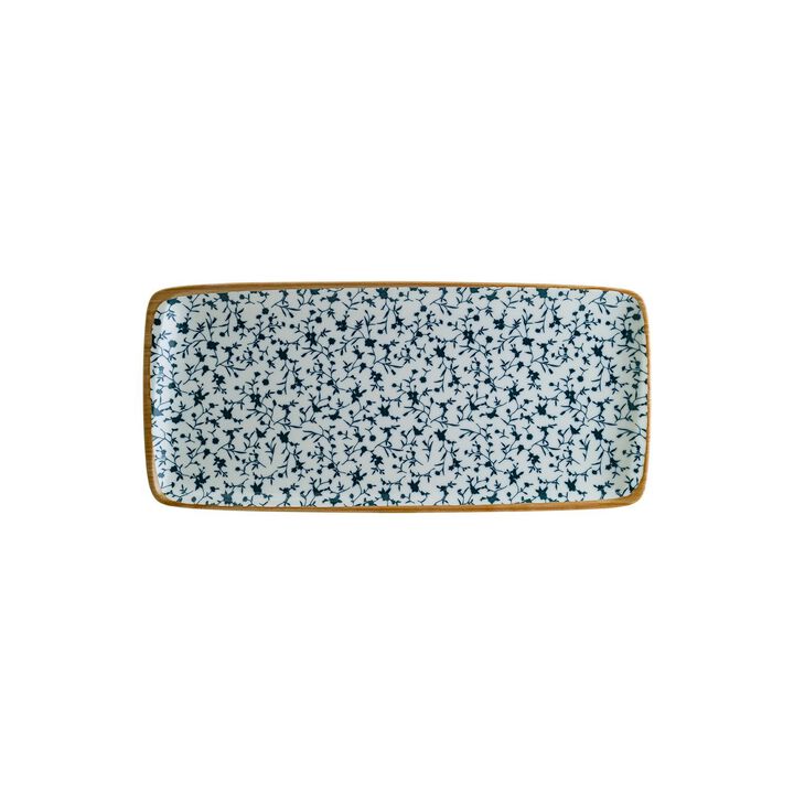 Calif 13.5" x 6" x h:0.75" Rectangular Decorated Porcelain Platter