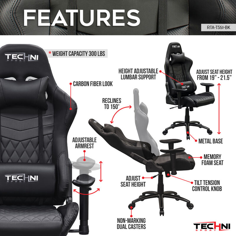 Streamdale Ergonomic High Back Racer Style Pc Gaming Chair