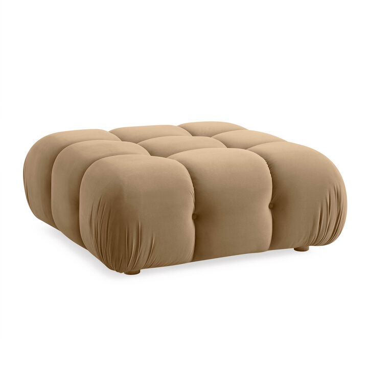 Calliope Cream Vegan Shearling Modular Ottoman