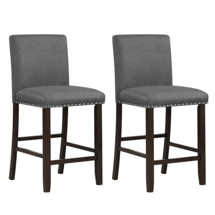 Hivvago Set of 2 PVC Leather Bar Stools with Back for Kitchen Island