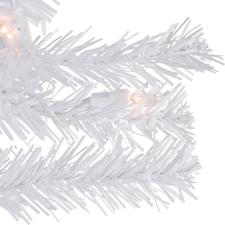 3' Pre-Lit Woodbury White Pine Slim Artificial Christmas Tree  Clear Lights