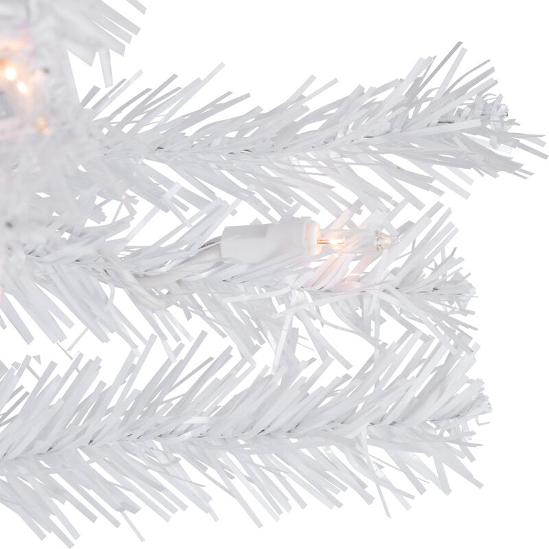 3' Pre-Lit Woodbury White Pine Slim Artificial Christmas Tree  Clear Lights