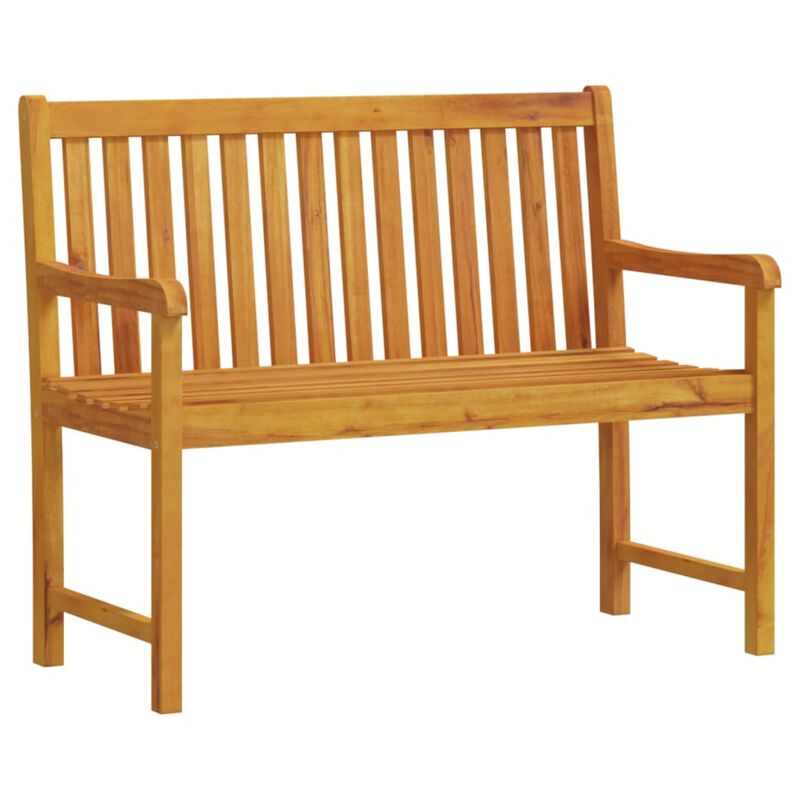 vidaXL Solid Acacia Wood Patio Bench with Oil Finished Surface - Weather-Resistant and Durable - Comfortable Seating with High Armrests and Backrest - Brown - Assembly Required