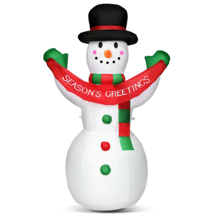Hivvago 6 Feet Inflatable Christmas Snowman with LED Lights Blow Up Outdoor Yard Decoration