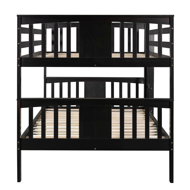 Full Over Full Bunk Bed With Ladder For Bedroom, Guest Room Furniture