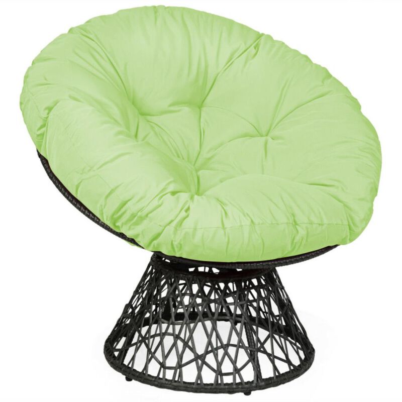 Hivvago Rattan Papasan Chair Ergonomic 360-degree Swivel Soft Cushion Garden