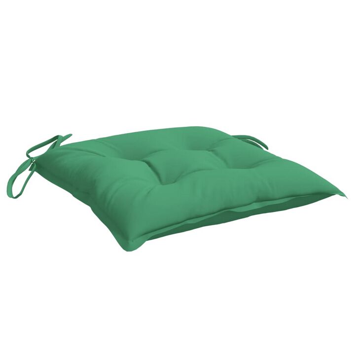Kia Outdoor Cushions for Set of 2, Tufted Green Oxford Fabric - Benzara