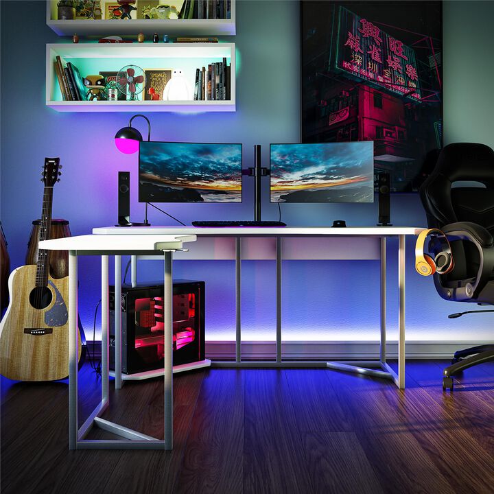 Ntense Quest Gaming L Desk with CPU Stand