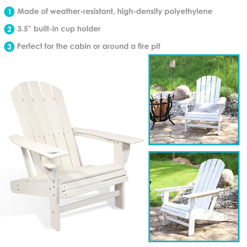 Sunnydaze Lake Style Adirondack Chair with Cup Holder